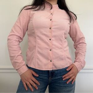 Vintage Harold’s Pink corduroy blouse with button-up front // size 4